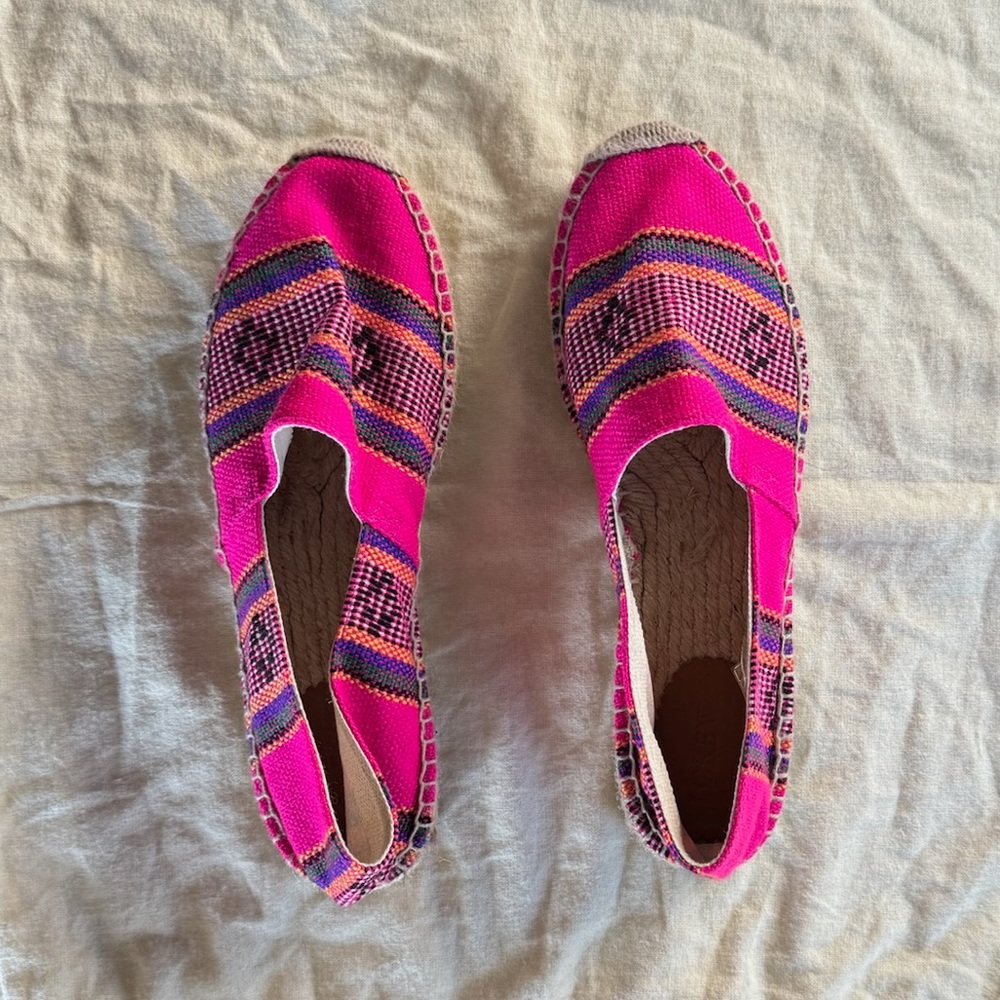 J Crew Woven Pink Patterned Women's Espadrilles Size 10
